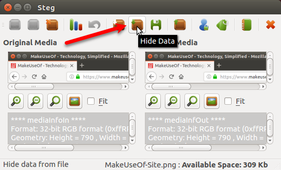 Skjul en fil i et bilde ved å bruke Steg i Ubuntu