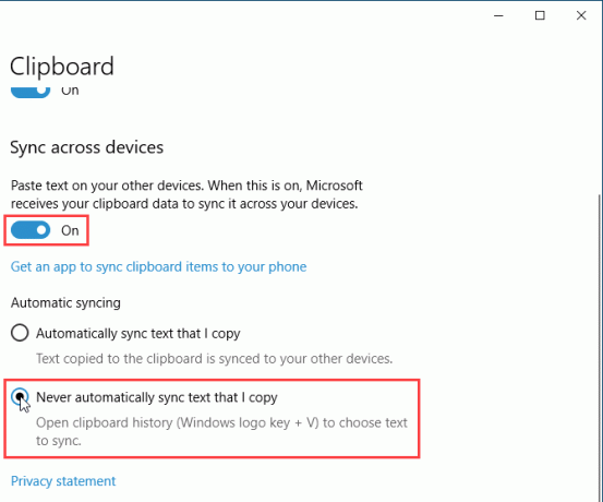 Aktiver synkronisering på tvers av enheter for Windows 10-utklippstavlen