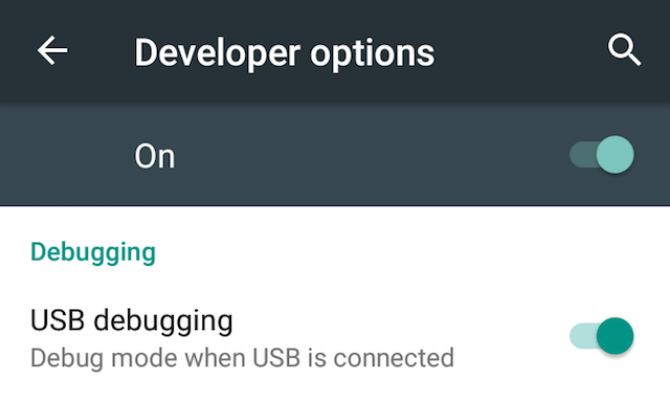 aktiver usb-feilsøking på Android