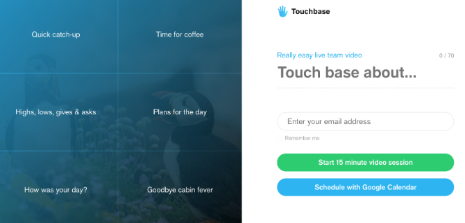 Touchbase tvinger teammedlemmer til å holde videosamtalemøter om emnet og innfører en 15-minutters grense