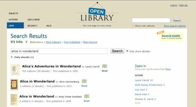 open-bibliotek-alice-in-wonderland-søk