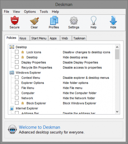 2 Policies Tab - Deskman