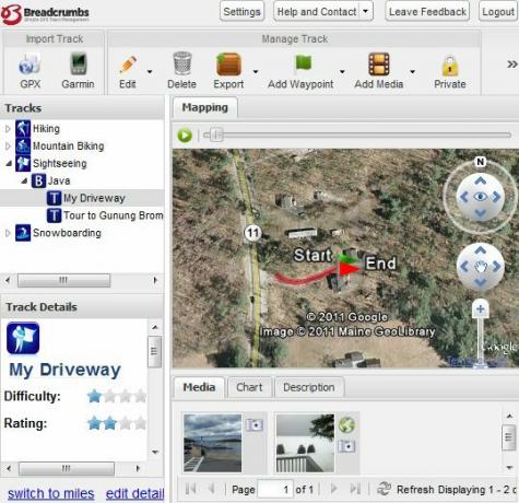 Eksporter og del GPS-eventyrene dine i 3D med brødsmuler bcrumb6