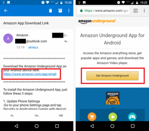 Hvordan installere Amazon Appstore på Android amazon appstore e-post nedlasting 571x500