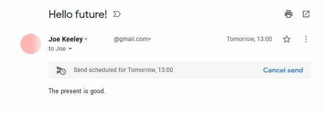 Avbryt en planlagt e-post i Gmail