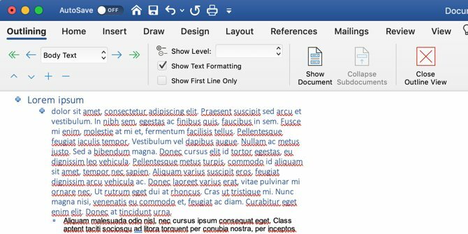 Hvordan skrive en eBok: Microsoft Word Outline-visning