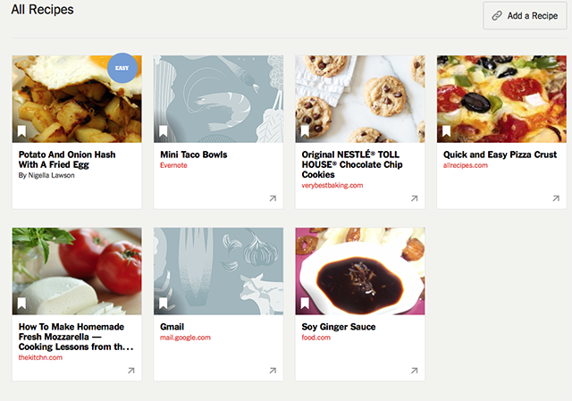 NYTimes-oppskrifter-Evernote