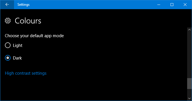 windows 10 mørk modus