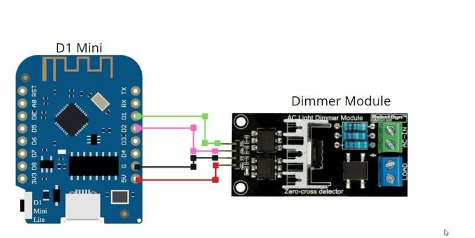 diagram for å lage wi-fi-basert smart lysdimmer eller viftehastighetskontroller