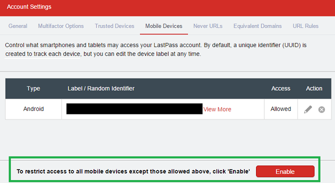 lastpass mobile enheter