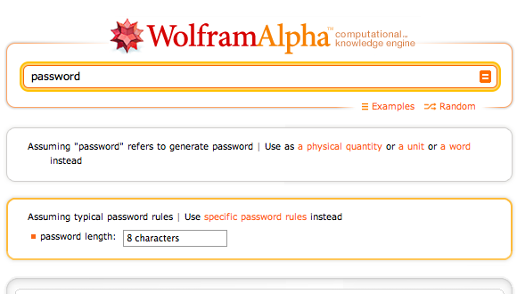 wolfram alpha passord