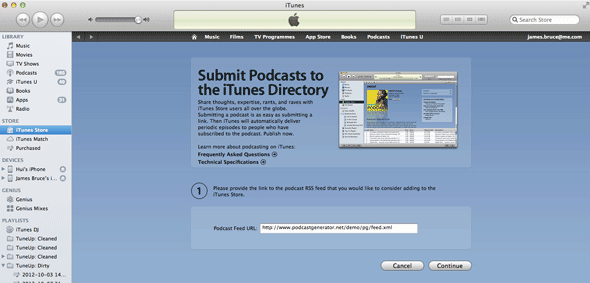 publisere podcast til itunes