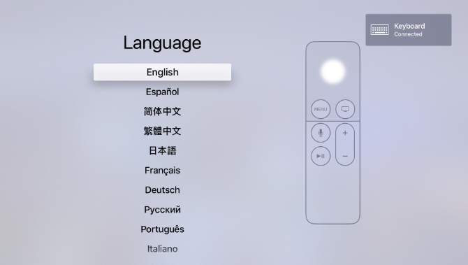 Apple TV-tastatur konfigurert