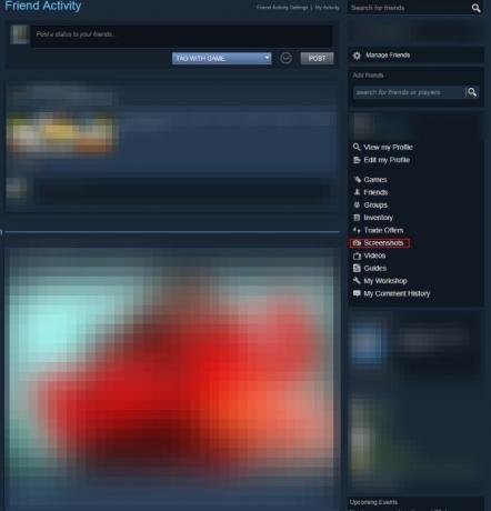 Menykjerm for Steam-konto