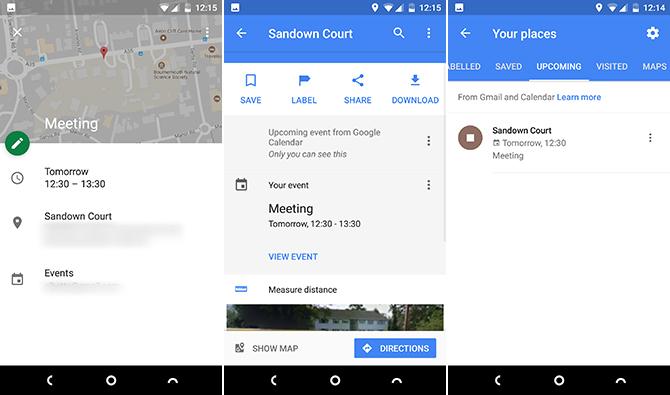 google maps android kalender gmail integrasjon