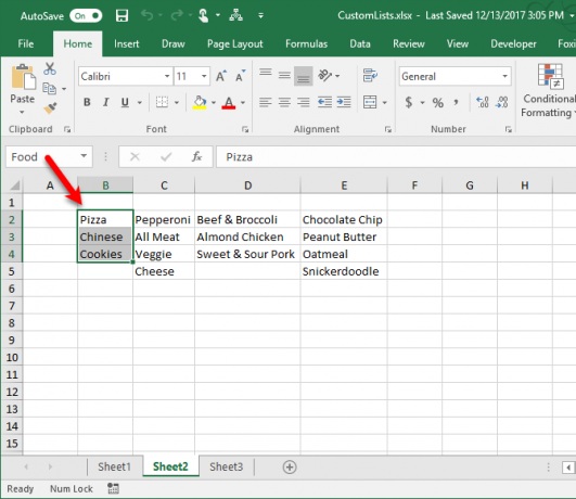 typer excel-lister for å lette dataregistrering