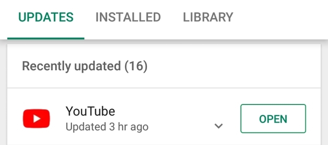 Oppdaterer YouTube på Android