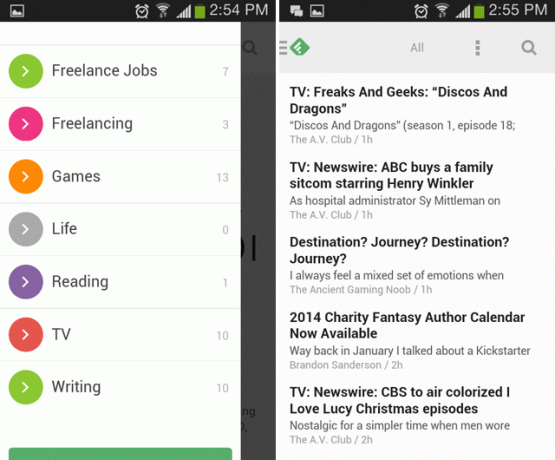 android-Feedly-funksjoner