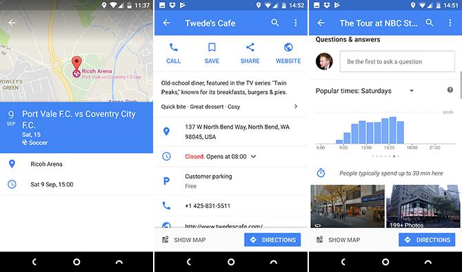 google maps android ekstra informasjon