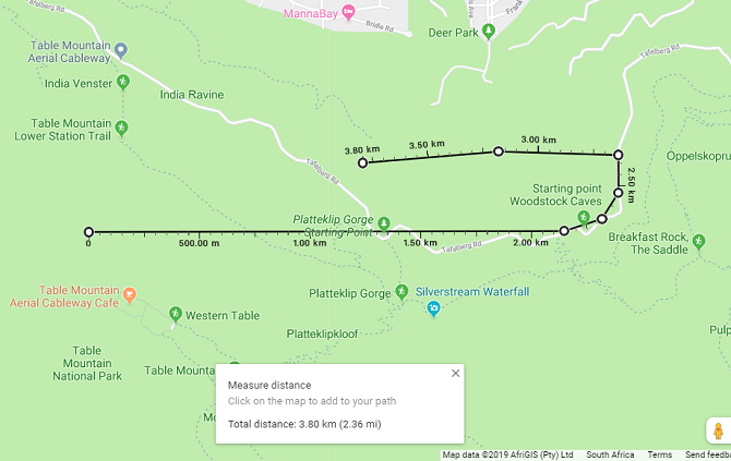 google maps måler avstand flere punkter