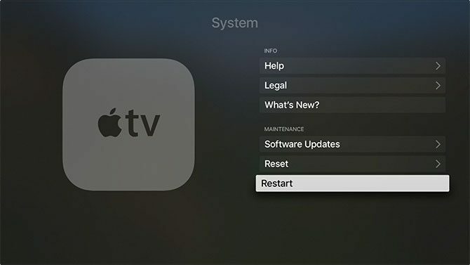 Start Apple TV på nytt