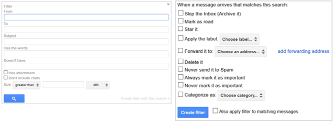 gmail-innstillinger opprette filter