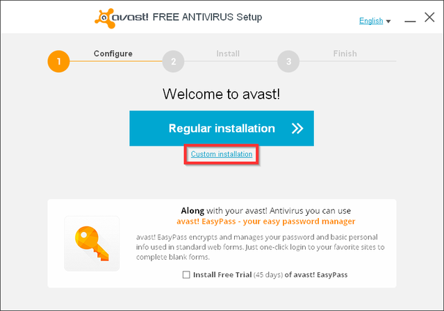 Avast - Installasjon - Tilpasset