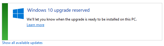 Windows 10 reservert