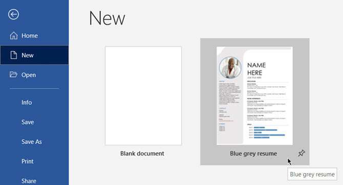 Velg en mal i Microsoft Word