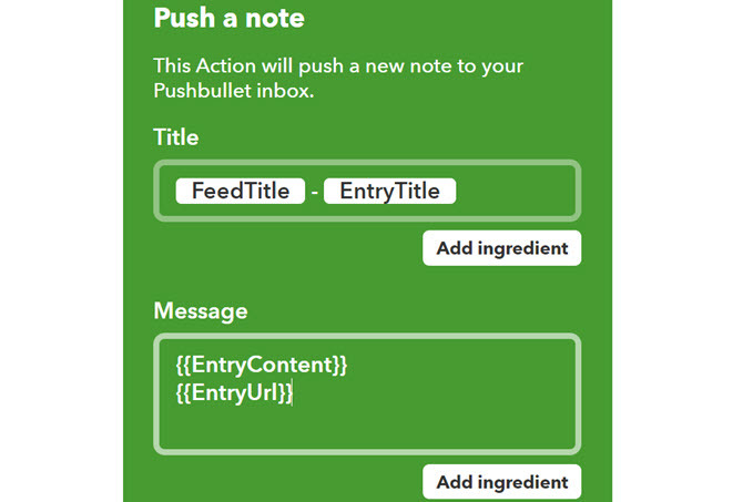 IFTTT RSS og Pushbullet-applet