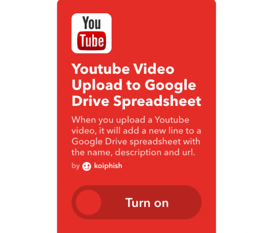 youtube ifttt spille inn videoer googleark