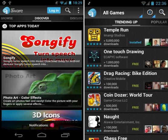 oppdage Android-apper