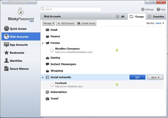 Sticky Password Pro 6.0: Hold passordene dine trygge og organiserte [Giveaway] klistret passordkonto gruppering