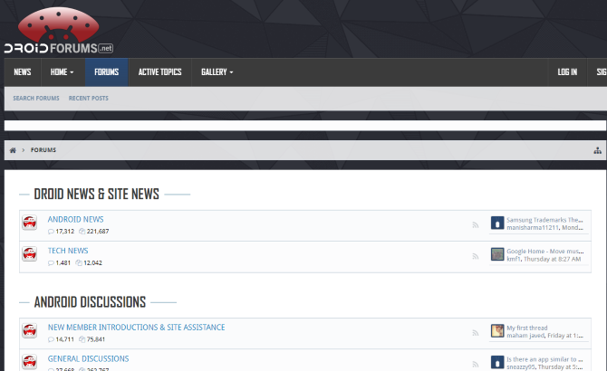 Prøv dette Android-forumet, Droid Forums