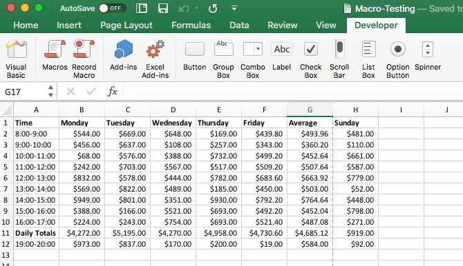 makroer i Excel på mac for å spare tid