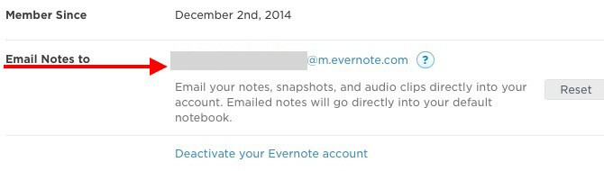 E-postnotater til Evernote