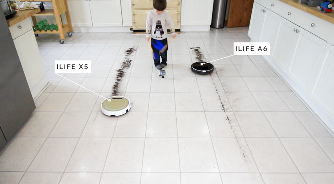 ILIFE A6 Robot Vacuum Review ilife a6 line clean kitchen test