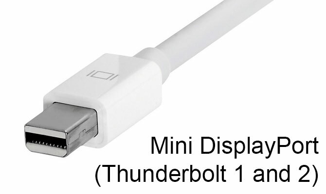 Mini DisplayPort og Thunderbolt 1/2 kontakt