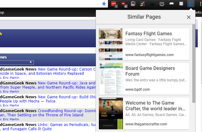 Google lignende sider Chrome-utvidelse