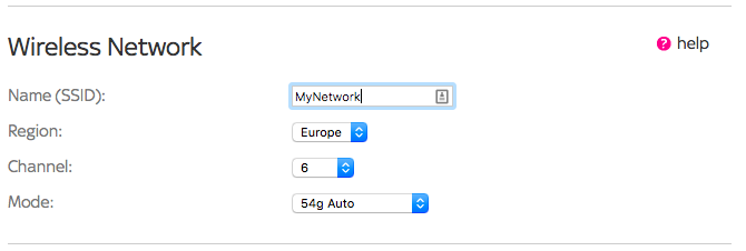 Innstillinger for trådløs ruter Nettverk SSID-kanalmodus