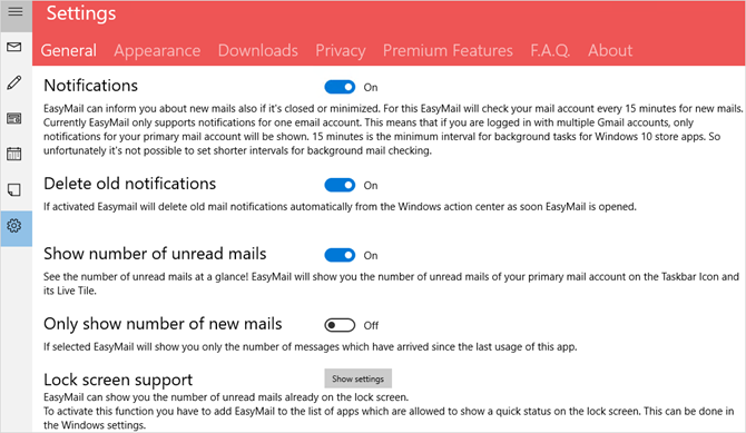 enkel mail for gmail windows app