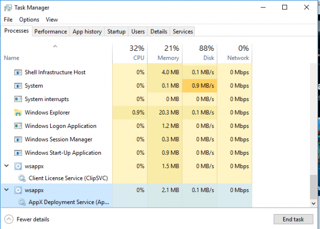 hva er wsappx og hvorfor high cpu ram utsteder windows 10