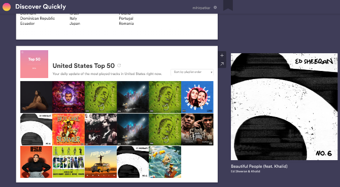 Discover Quickly er en ryddig webapp av Spotify-utviklere for å finne ny musikk basert på hva du liker