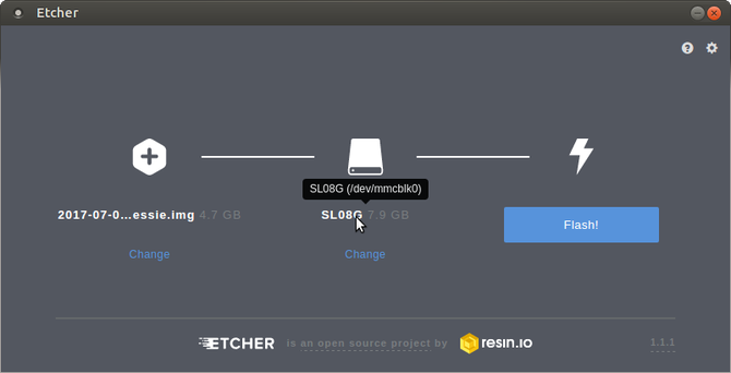 Linux bringebær pi setup etcher config