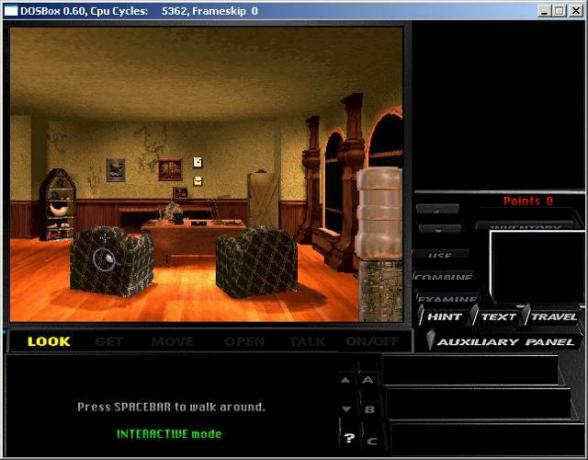 DOSBox kjører et spill