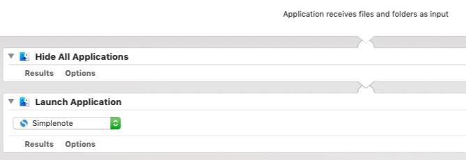 Automator-app for å skjule kjørende apper og lansere en ny app på Mac