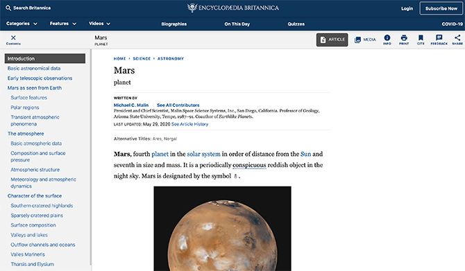 Mars definisjon og informasjon