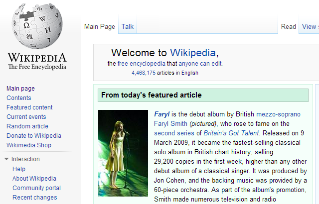 Wikipedia Forside