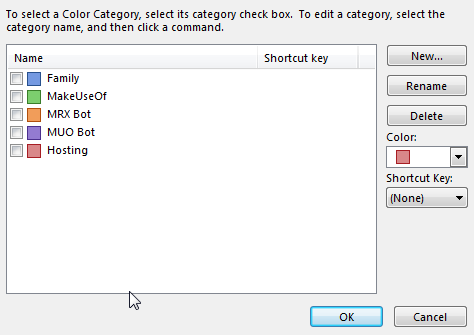 Betinget formatering av fargekategorier i Outlook