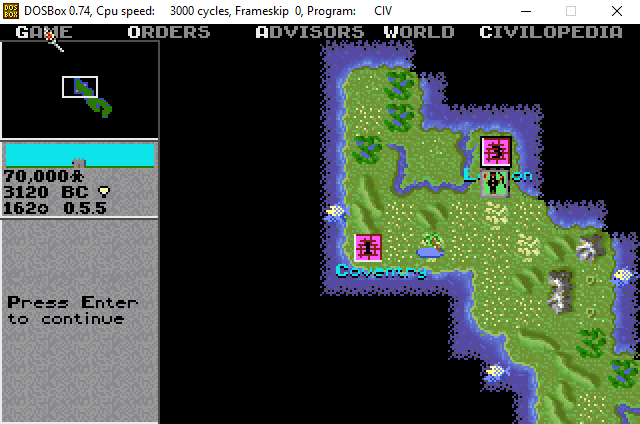 Civilization on a Raspberry Pi with DOSBox